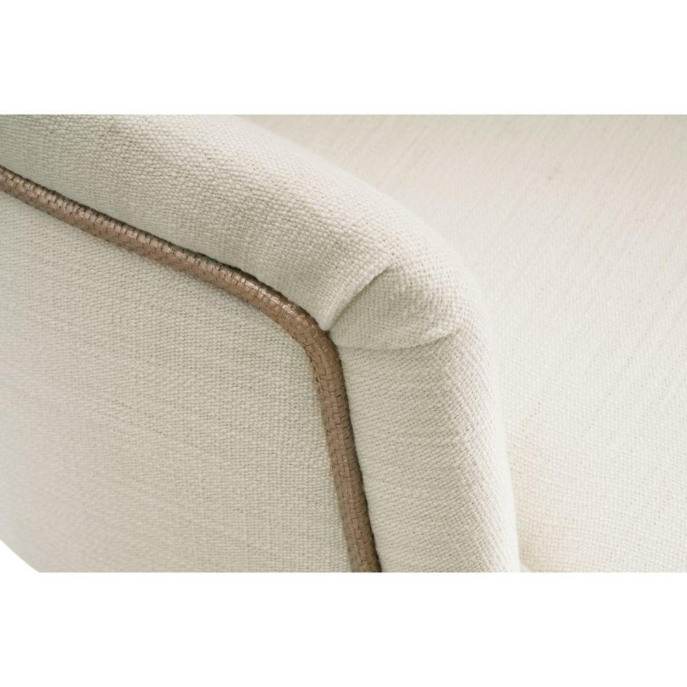 Jonathan Charles Shoal Linen Upholstered Dining Chair with Arms.