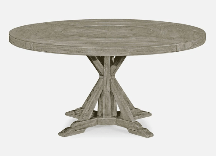 Jonathan Charles Small Round Dining Table Rustic on Bracket Base in Rustic Grey.