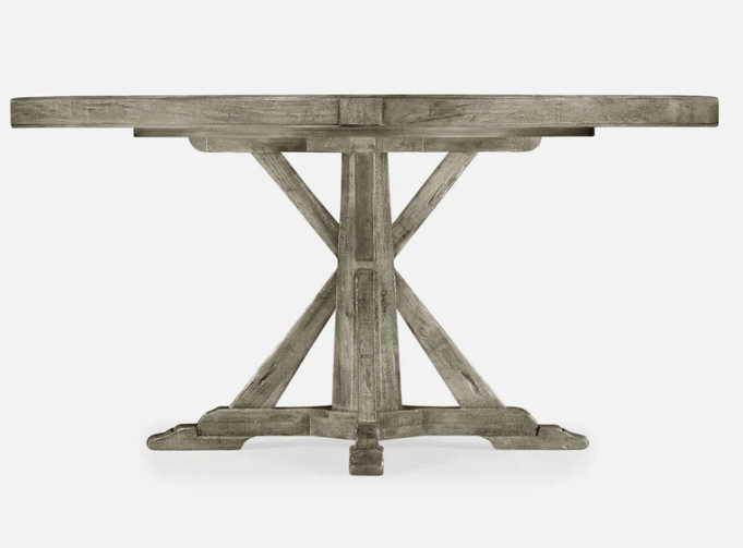 Jonathan Charles Small Round Dining Table Rustic on Bracket Base in Rustic Grey.