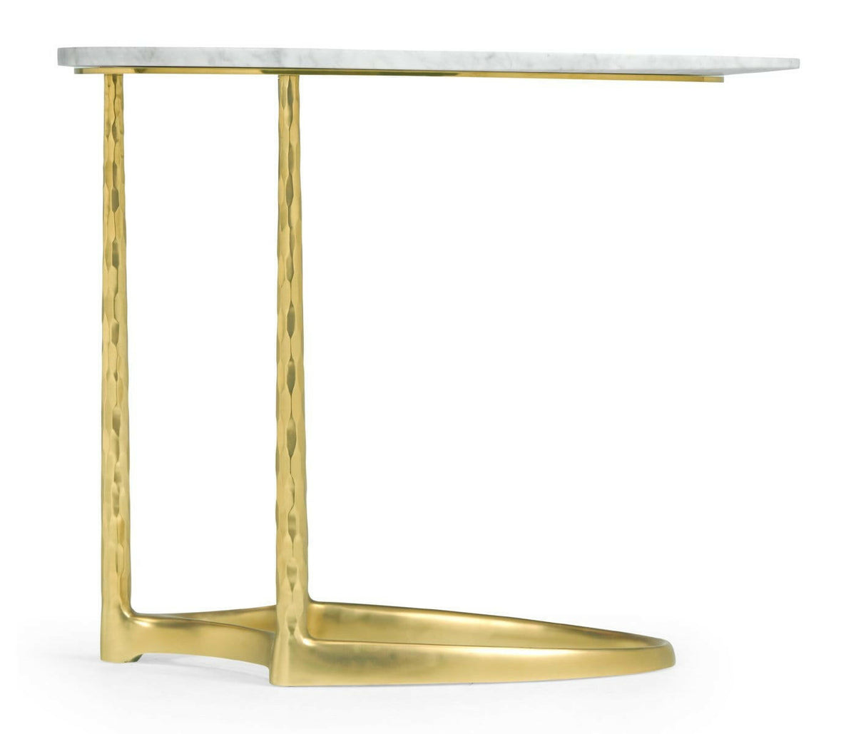 Jonathan Charles Supper Table in Satin Gold Brass.