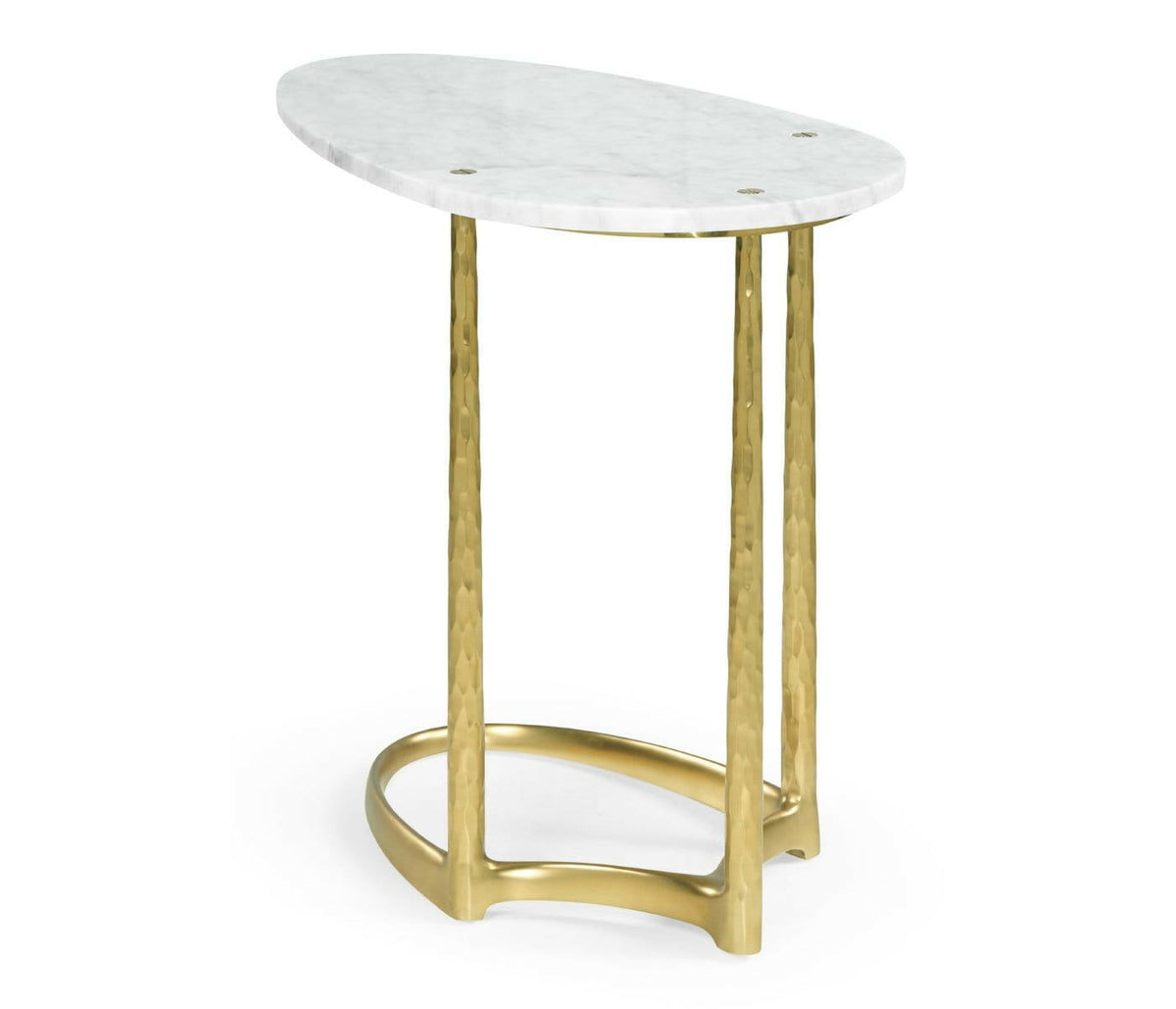 Jonathan Charles Supper Table in Satin Gold Brass.
