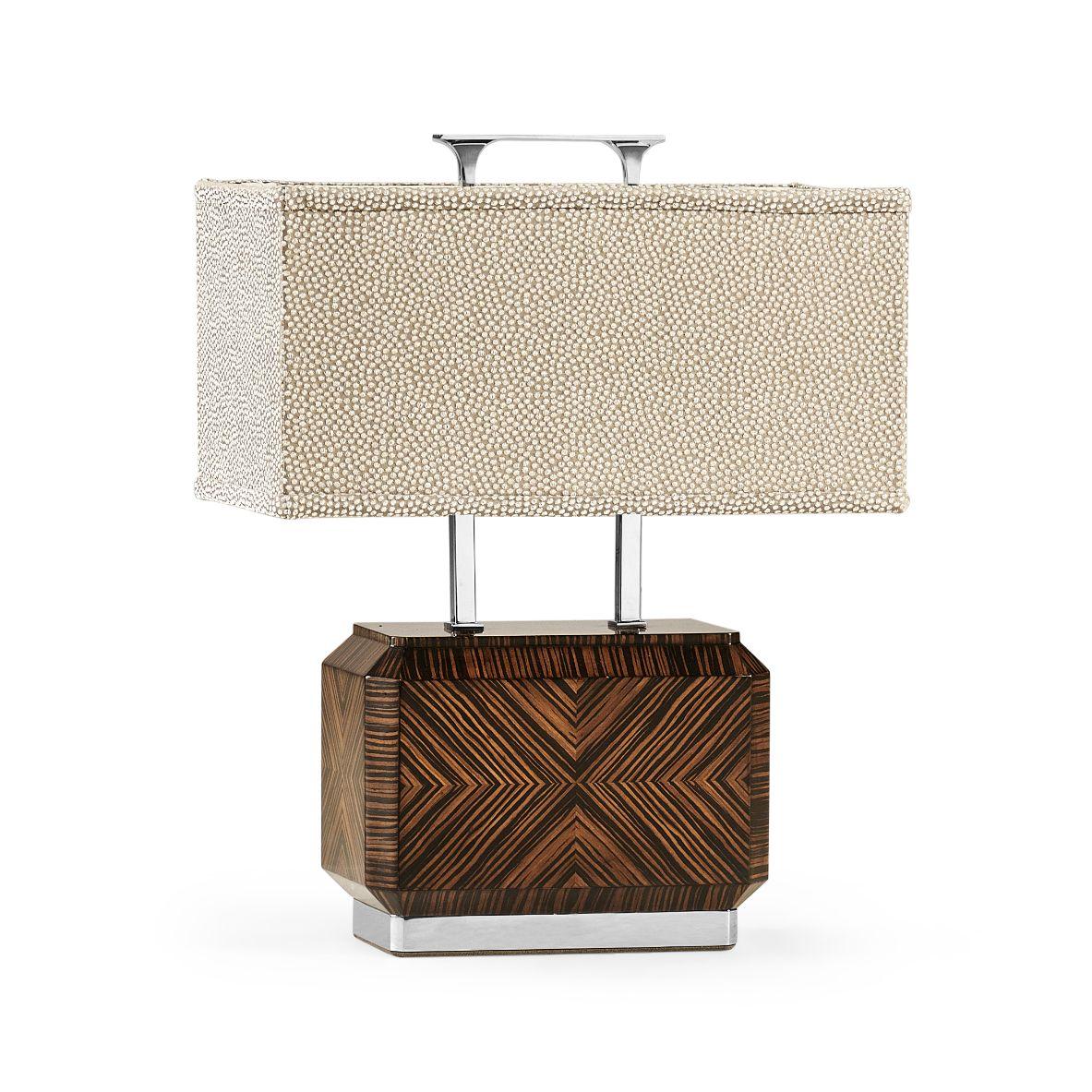 Jonathan Charles Table Lamp Chinese Tea Caddy in Macassar Ebony.