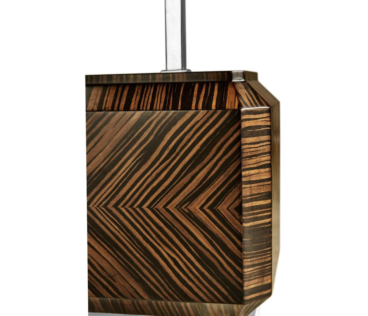 Jonathan Charles Table Lamp Chinese Tea Caddy in Macassar Ebony.