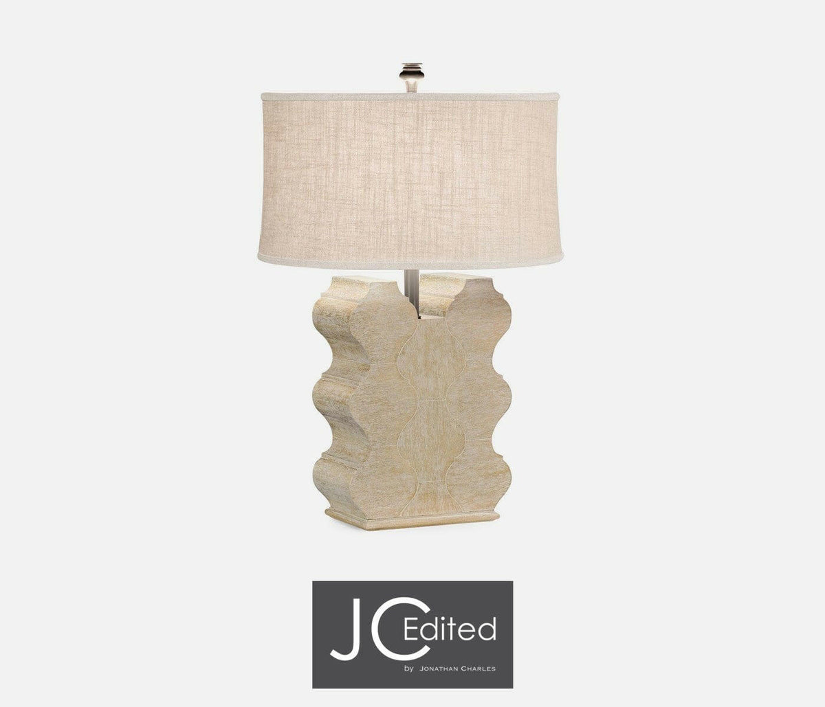 Jonathan Charles Table Lamp Eclectic with Curvy Base - Limed Acacia.