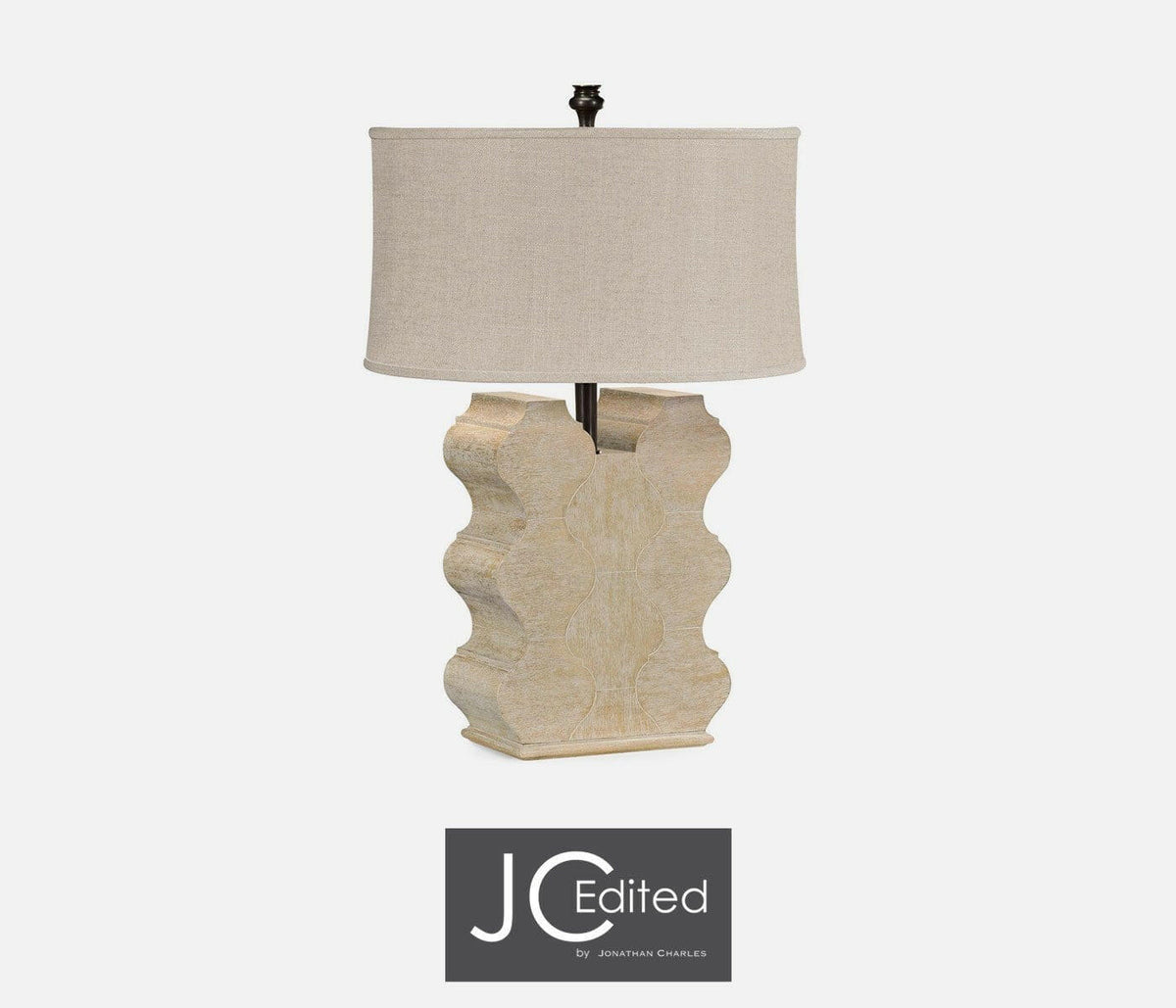 Jonathan Charles Table Lamp Eclectic with Curvy Base - Limed Acacia.