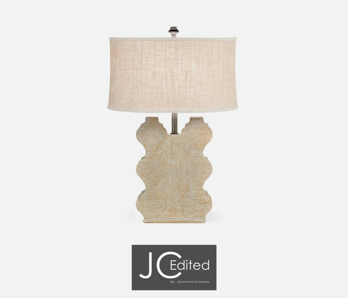 Jonathan Charles Table Lamp Eclectic with Curvy Base - Limed Acacia.
