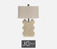Jonathan Charles Table Lamp Eclectic with Curvy Base - Limed Acacia.
