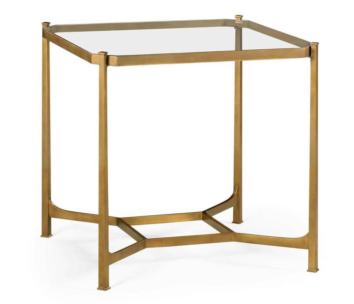 Duresta Square Side Table Contemporary with Glass Top - Gilded.