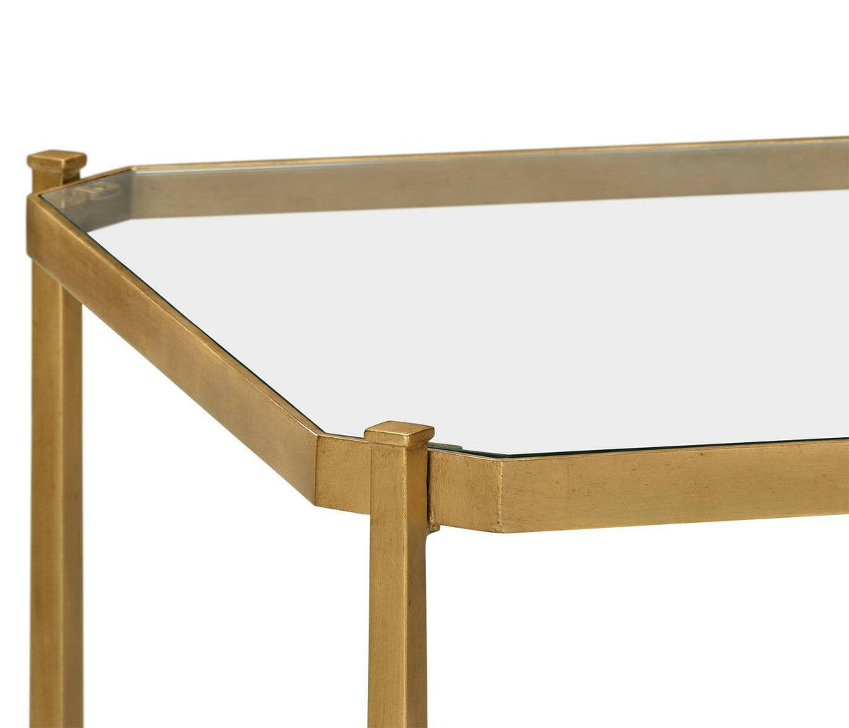 Duresta Square Side Table Contemporary with Glass Top - Gilded.