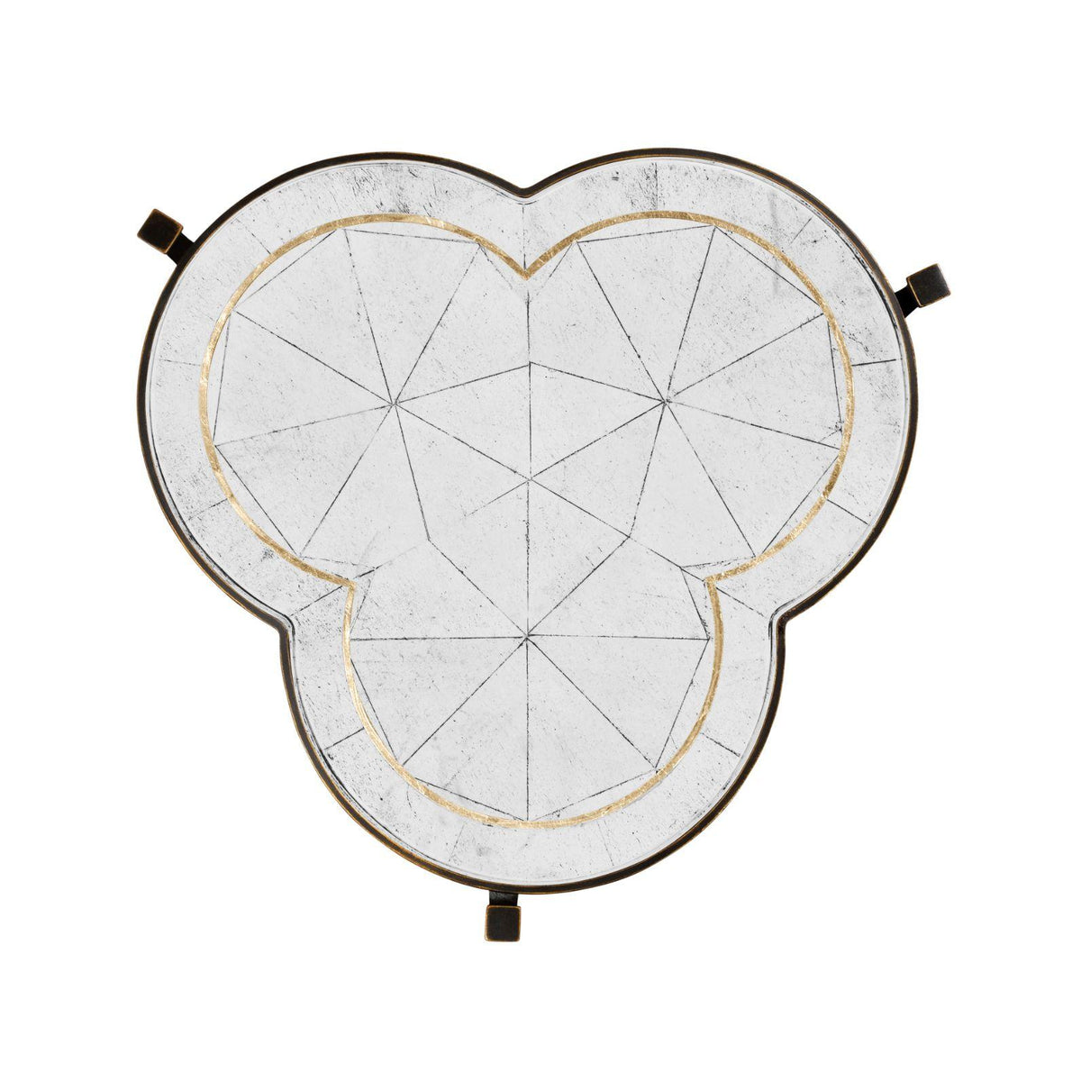 Jonathan Charles Accent Table Trefoil in Eglomise - Bronze.