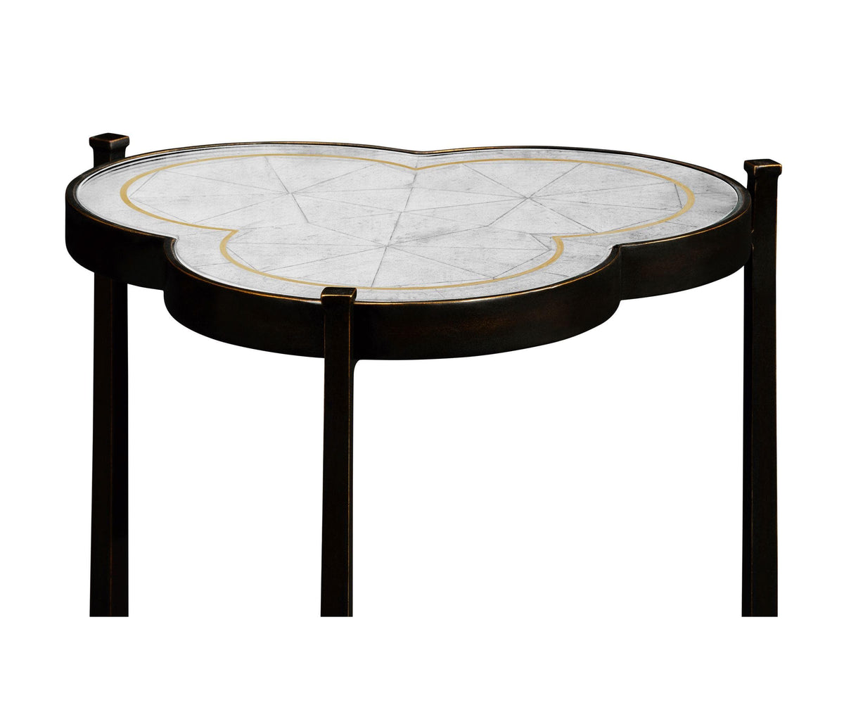 Jonathan Charles Accent Table Trefoil in Eglomise - Bronze.