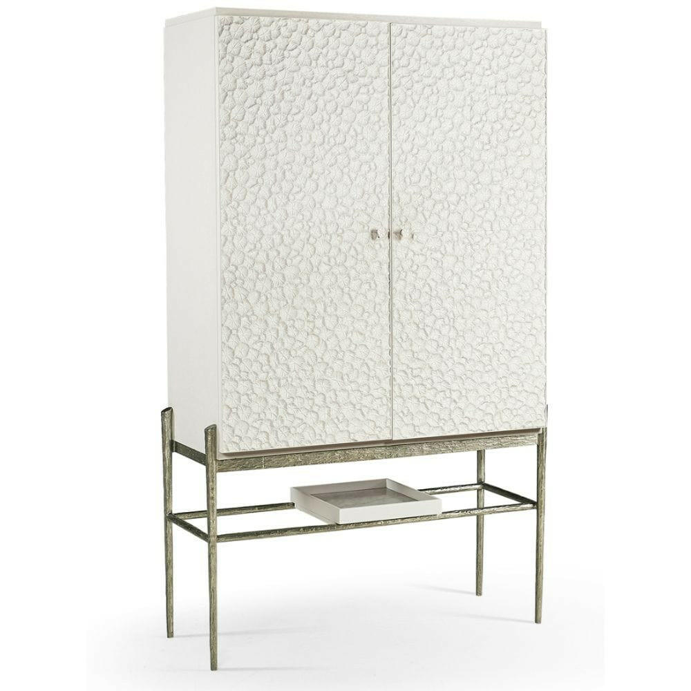 Jonathan Charles Allegra Cast Metal Bar Cabinet.