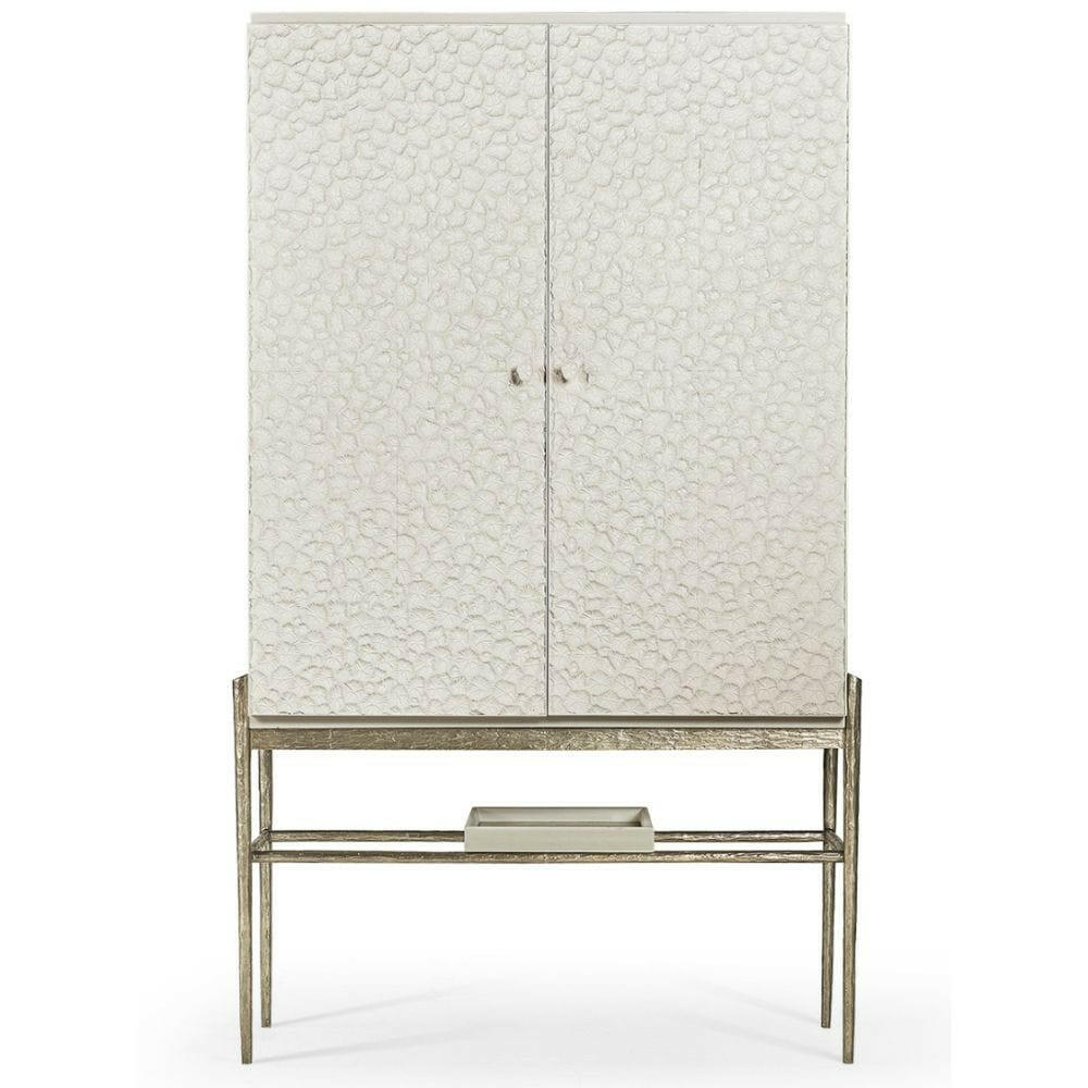 Jonathan Charles Allegra Cast Metal Bar Cabinet.