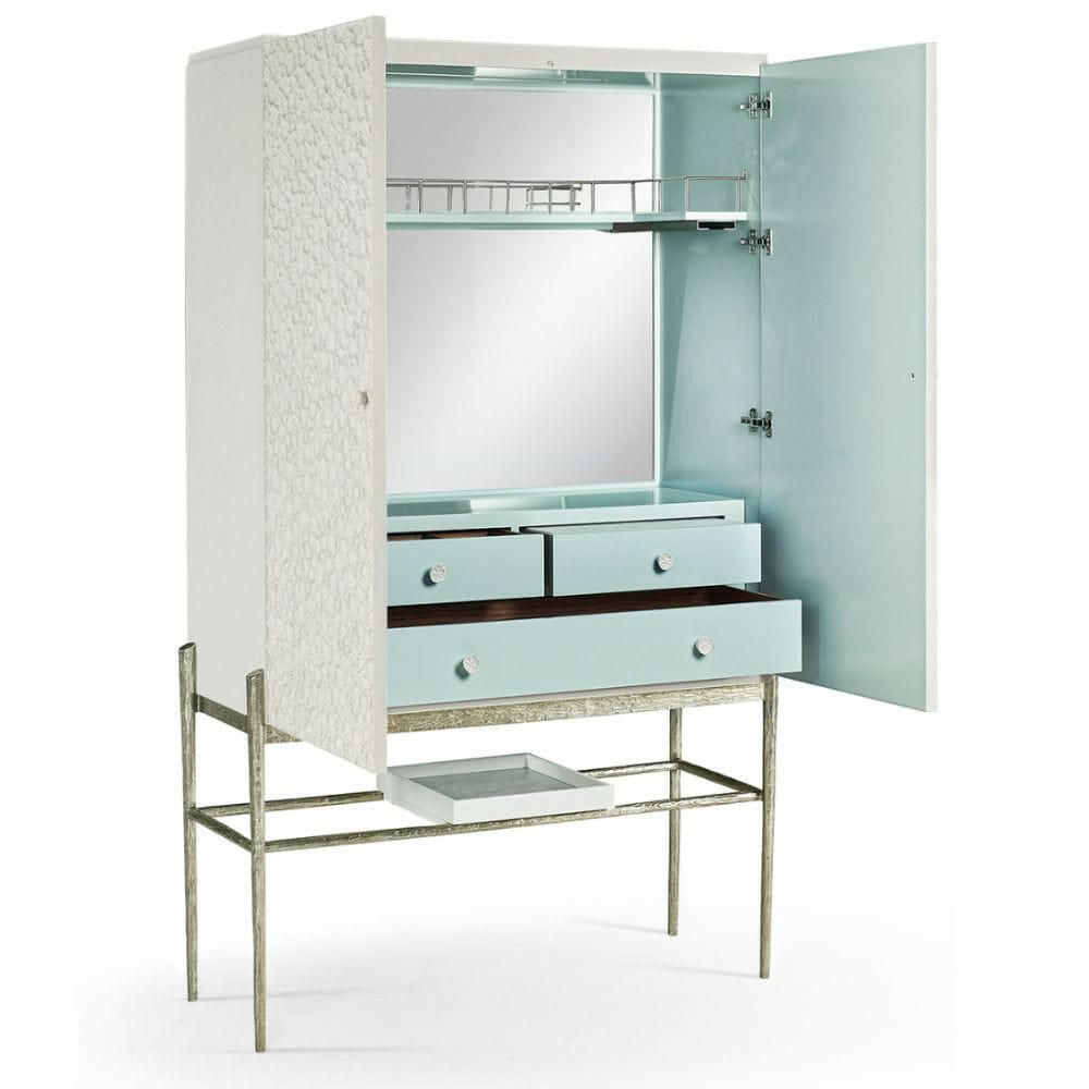 Jonathan Charles Allegra Cast Metal Bar Cabinet.