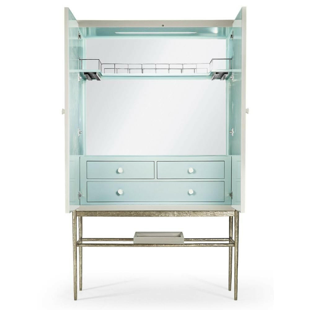 Jonathan Charles Allegra Cast Metal Bar Cabinet.