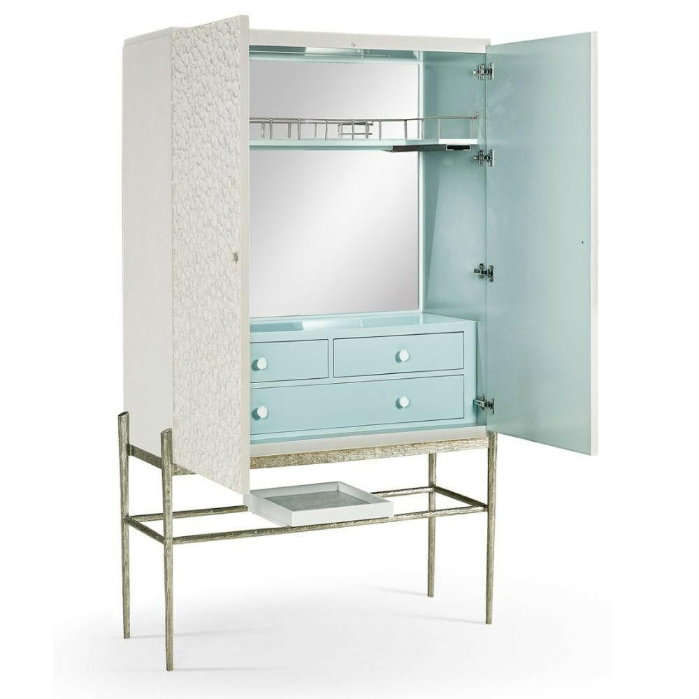 Jonathan Charles Allegra Cast Metal Bar Cabinet.