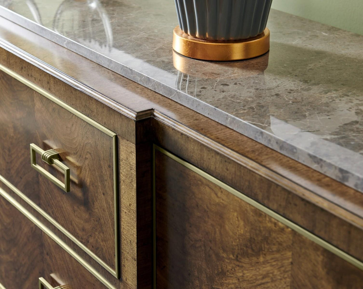 Jonathan Charles Barcelona Walnut Veneer Sideboard.