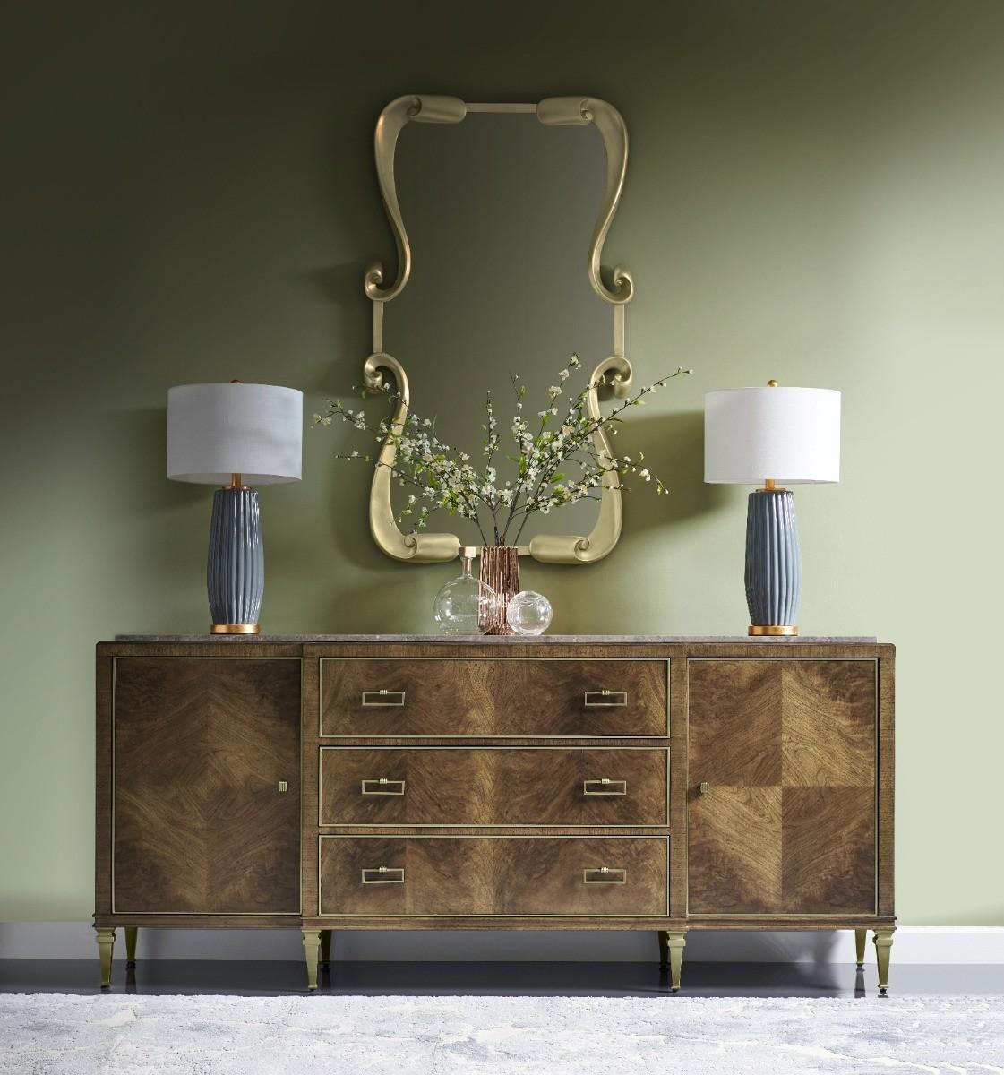 Jonathan Charles Barcelona Walnut Veneer Sideboard.
