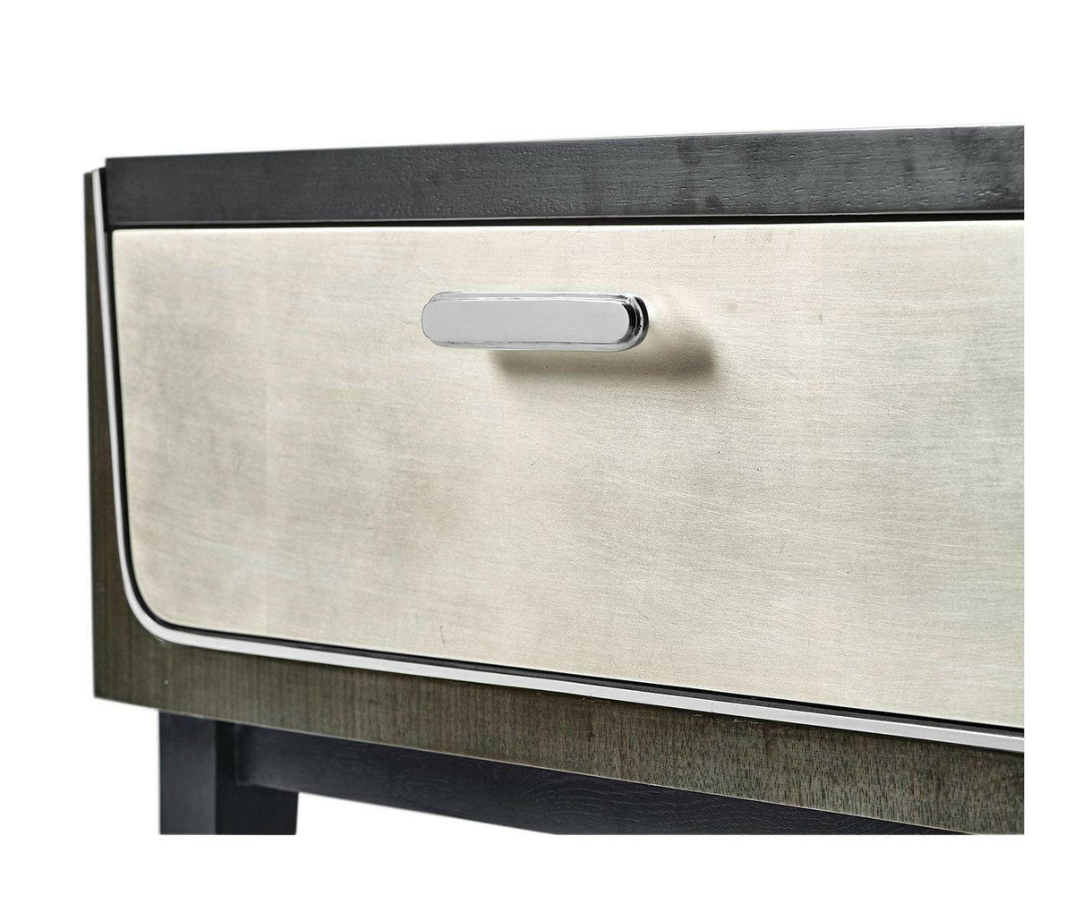 Jonathan Charles Bedside Table in Dark Grey Walnut.