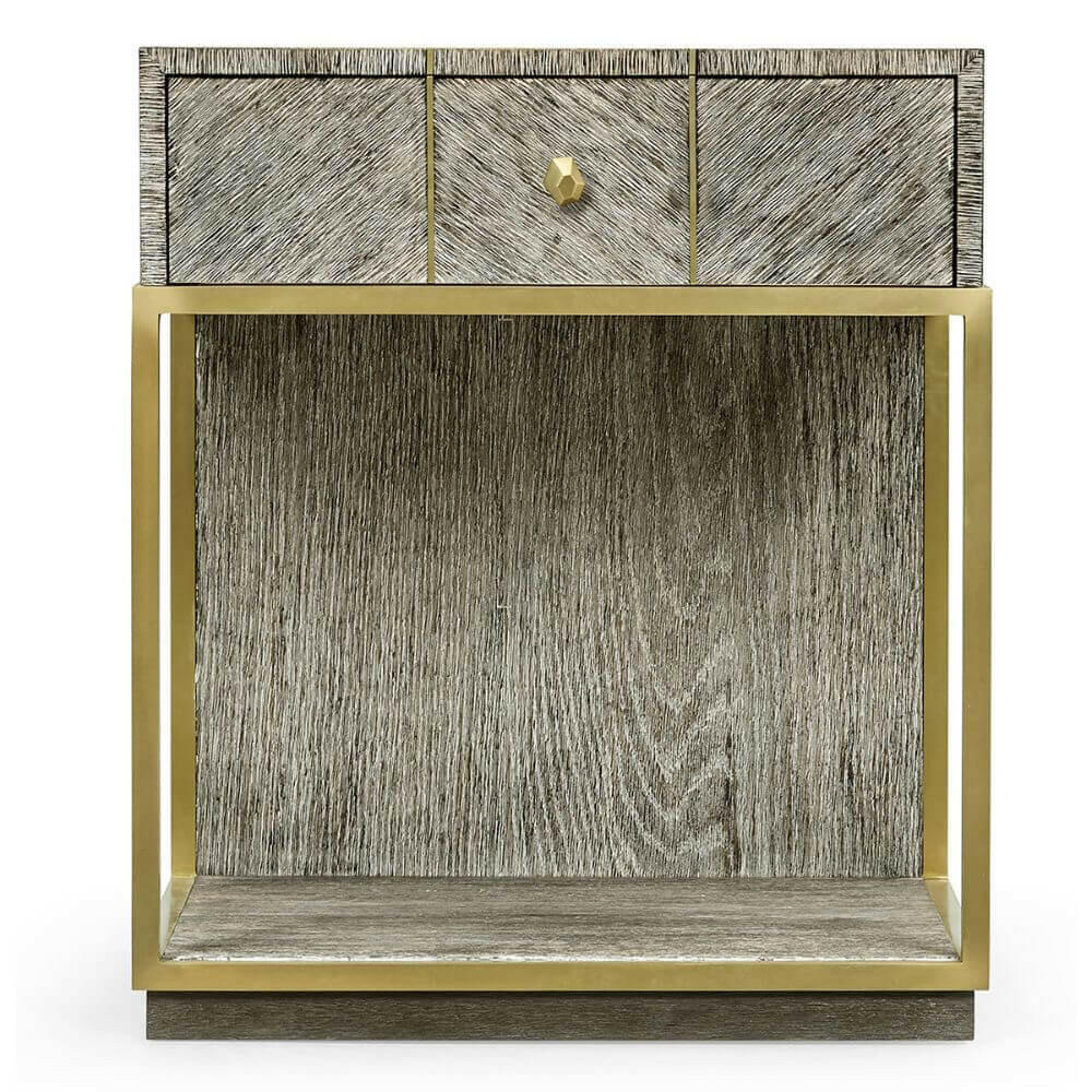 Jonathan Charles Bedside Table Transitional - Dark French Oak.