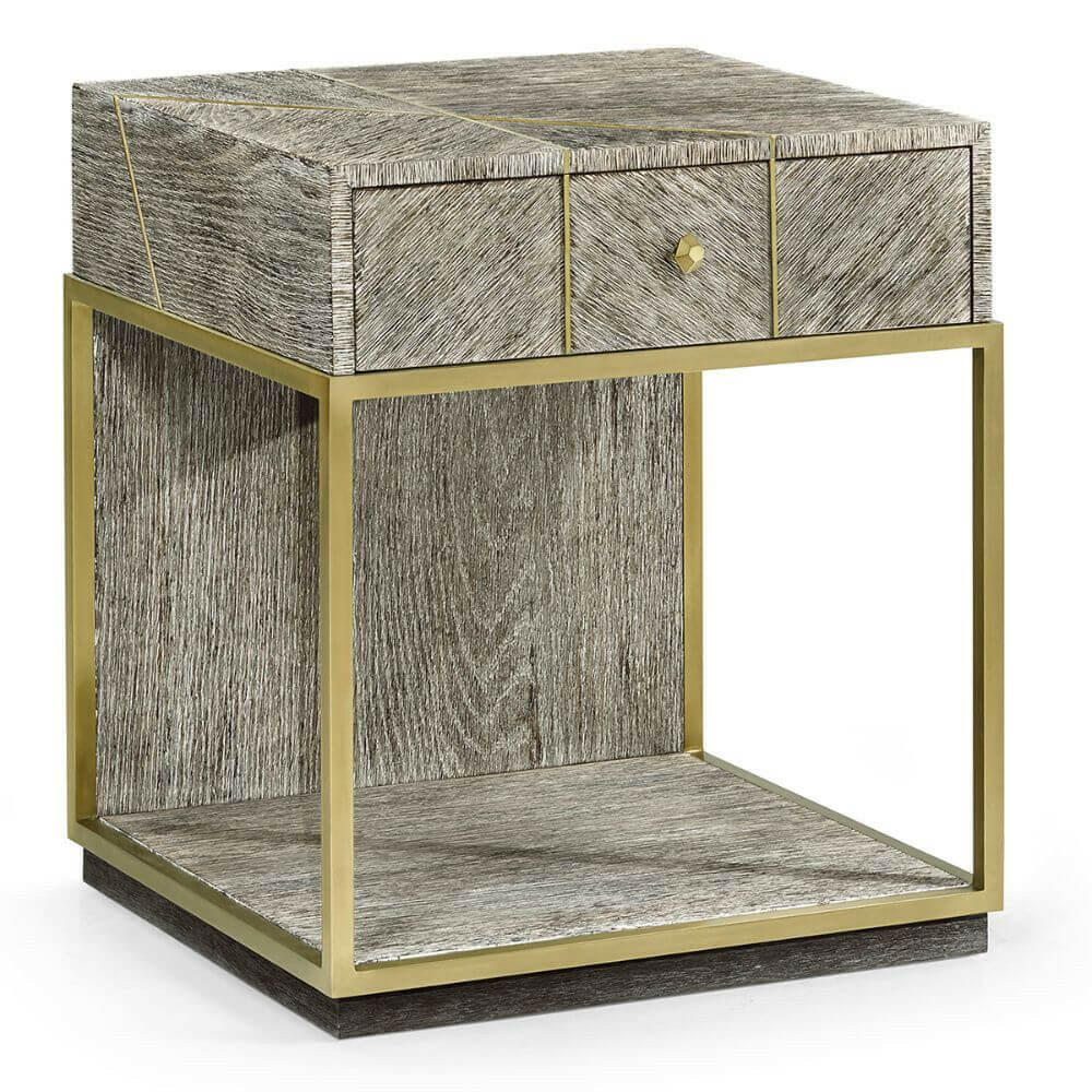 Jonathan Charles Bedside Table Transitional - Dark French Oak.