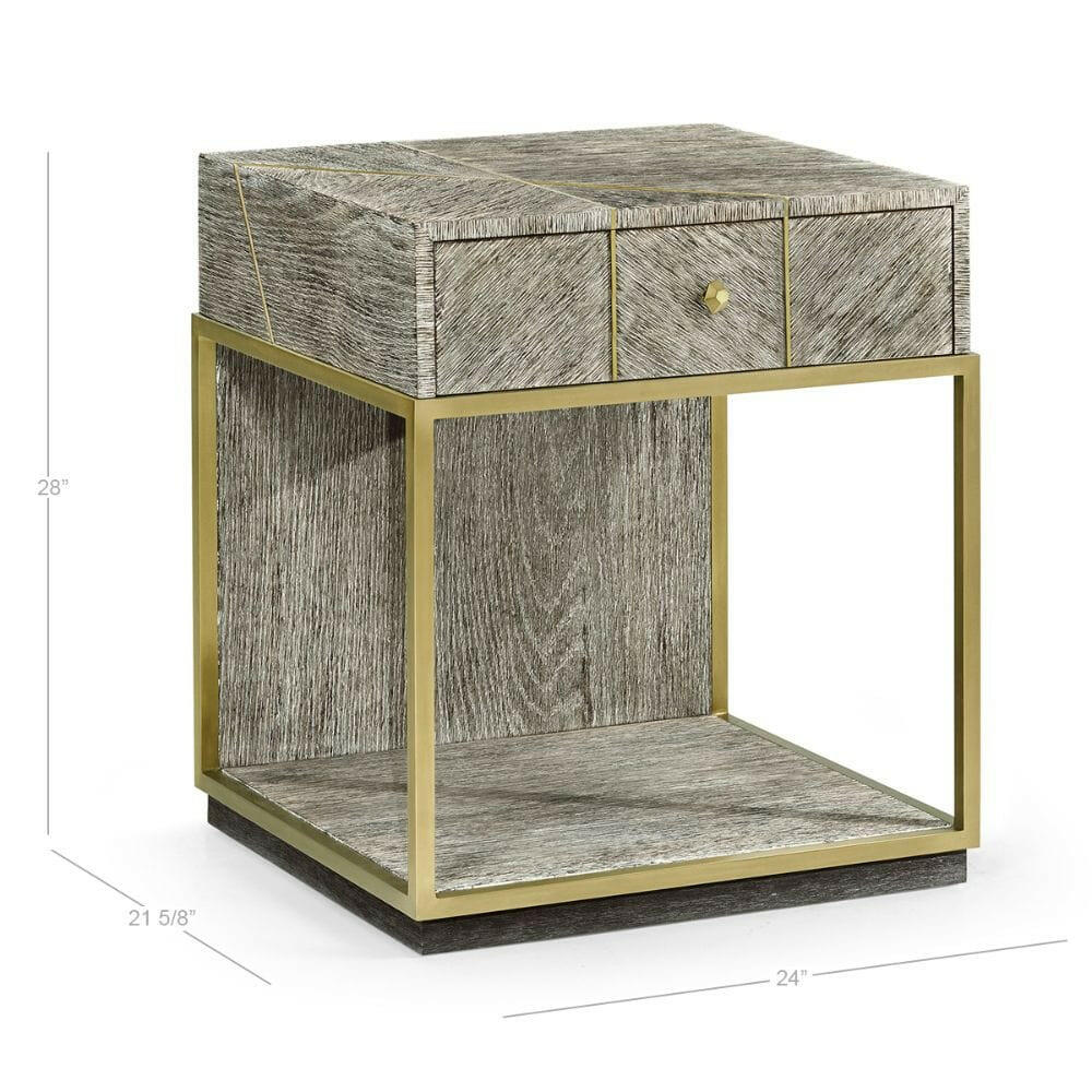 Jonathan Charles Bedside Table Transitional - Dark French Oak.