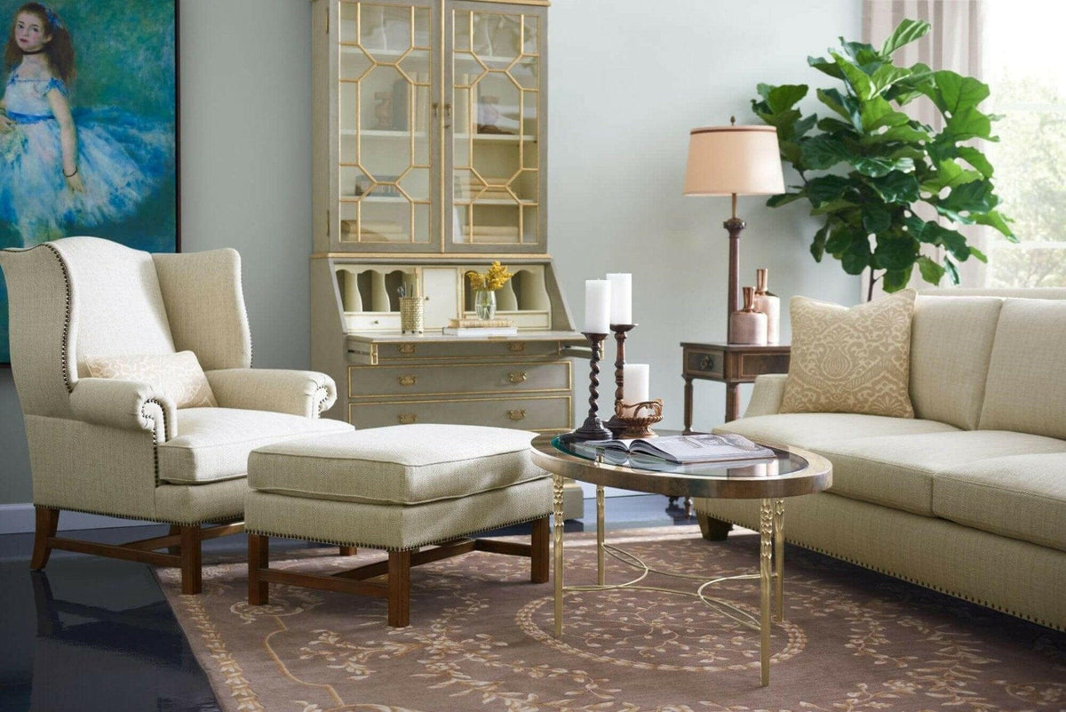 Jonathan Charles Bleached Mahogany Oval Coffee Table.