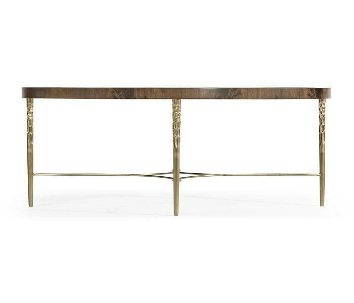 Jonathan Charles Bleached Mahogany Oval Coffee Table.