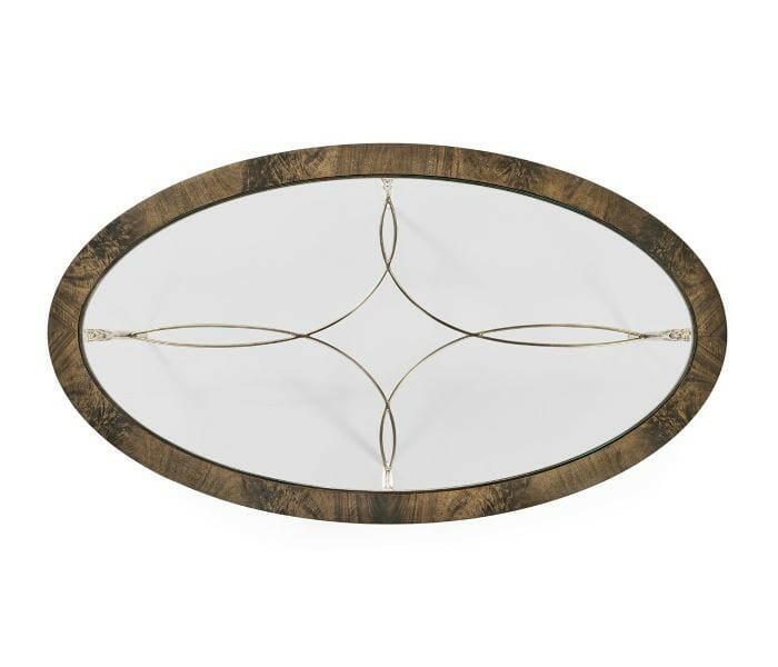 Jonathan Charles Bleached Mahogany Oval Coffee Table.