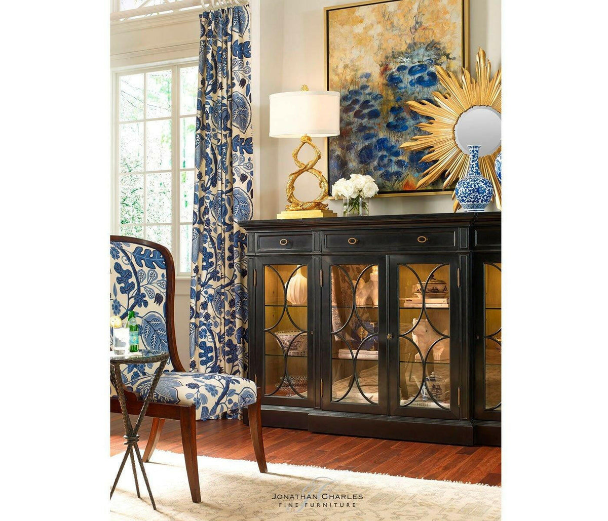Jonathan Charles Breakfront Display Cabinet Palace.