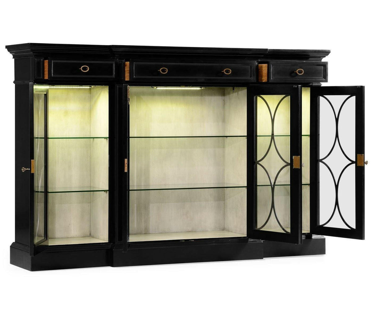 Jonathan Charles Breakfront Display Cabinet Palace.
