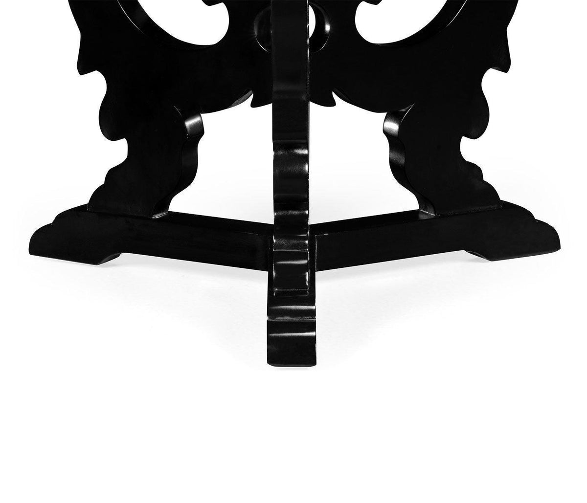 Jonathan Charles Brown Mahogany End Table with Black Painted Base.