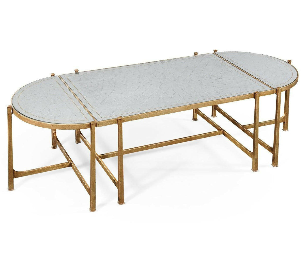 Jonathan Charles Bunching Coffee Table Trio Contemporary - Gilded.