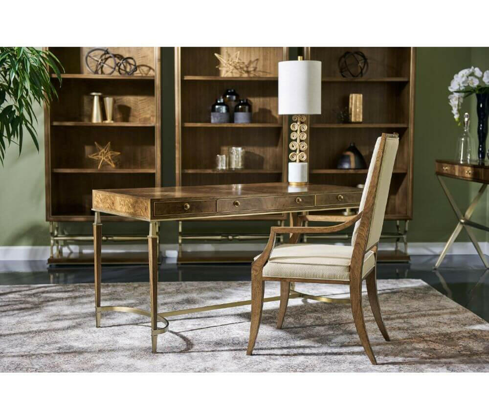Jonathan Charles Catalonia Walnut Veneer Desk.