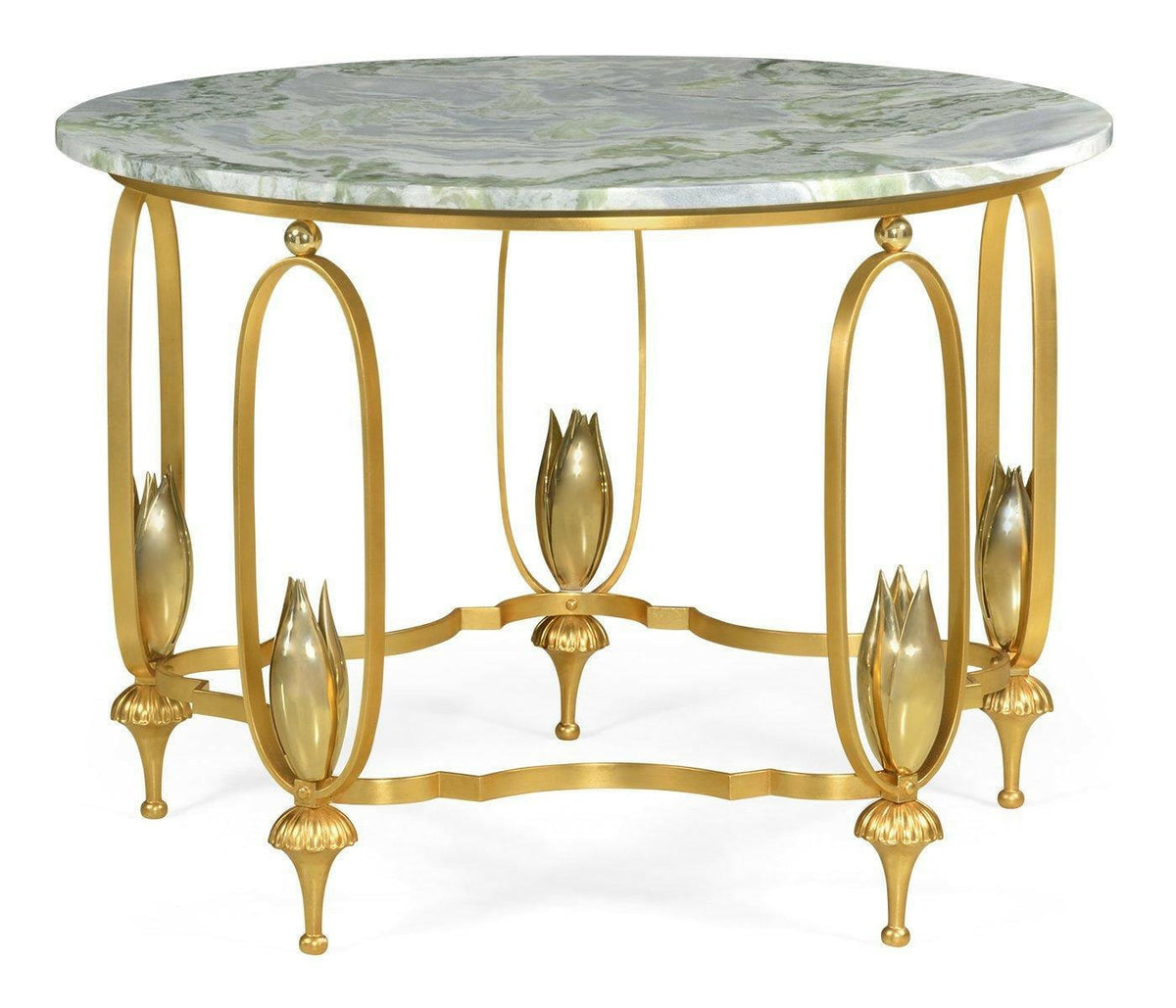 Jonathan Charles Centre Table Contemporary with Green Marble Top.