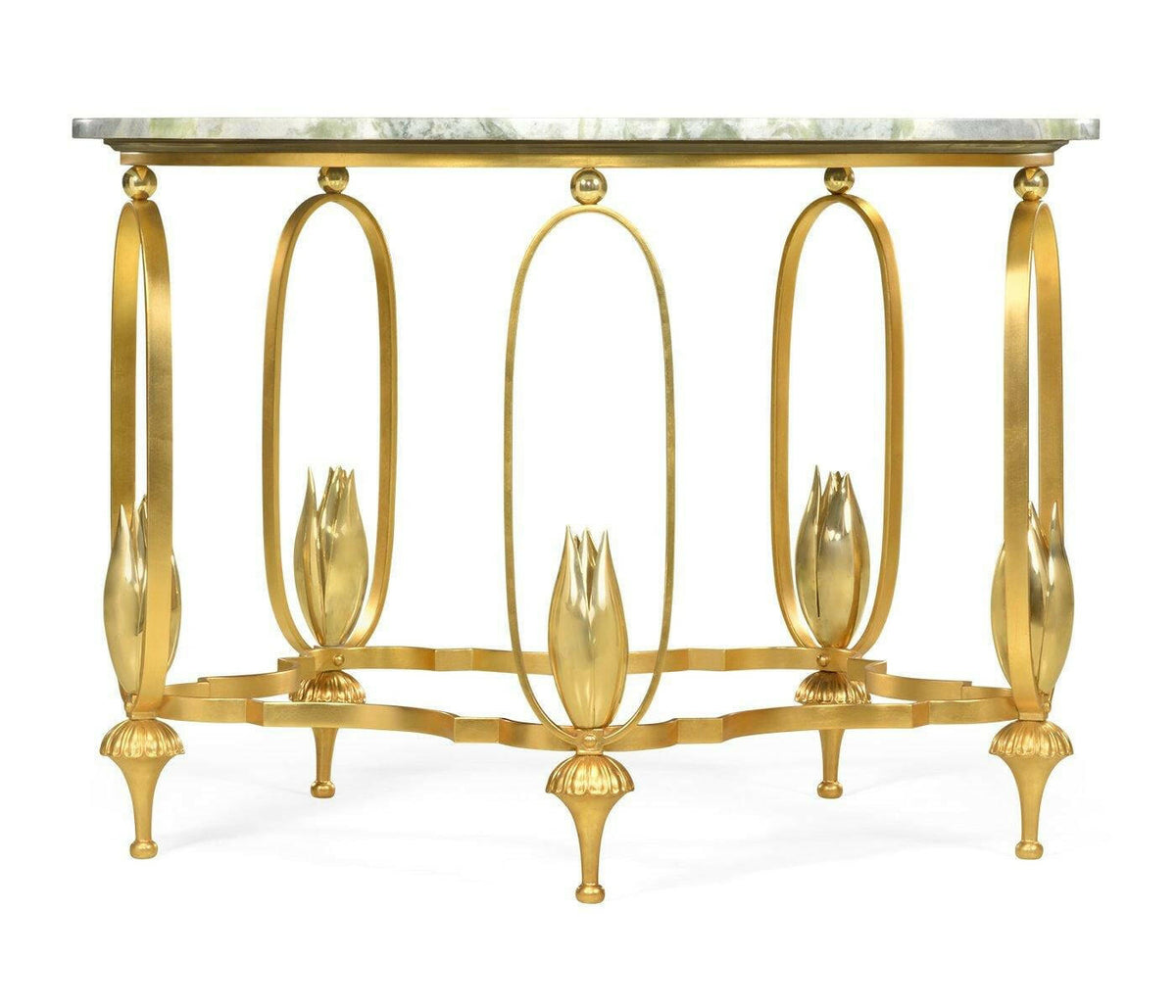 Jonathan Charles Centre Table Contemporary with Green Marble Top.