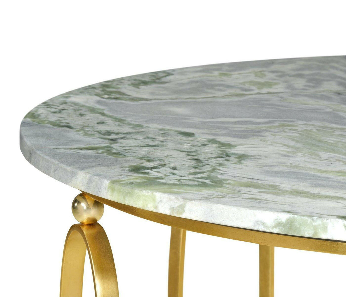 Jonathan Charles Centre Table Contemporary with Green Marble Top.