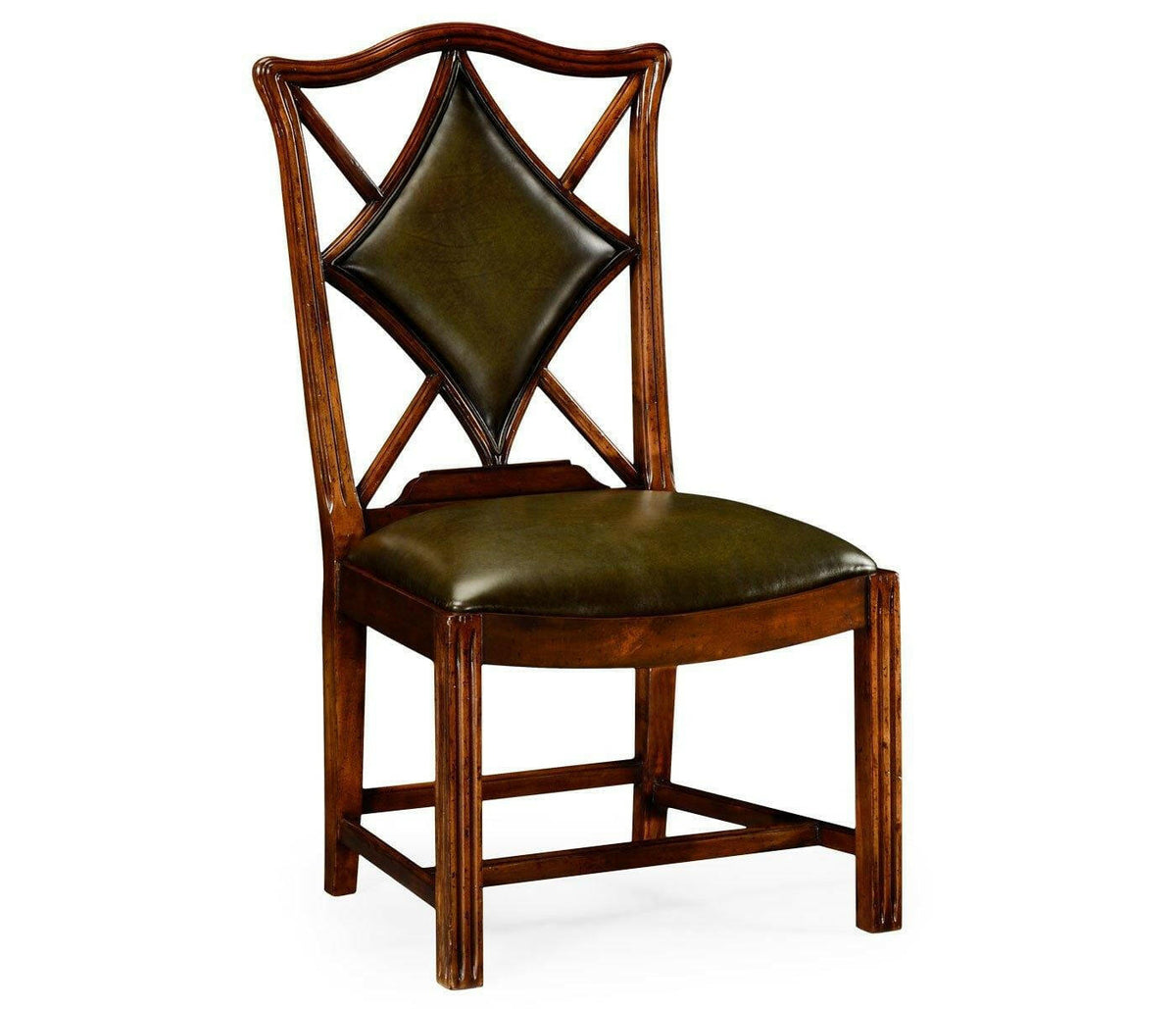 Jonathan Charles Chair Diamond Playing Card - English Green Leather.