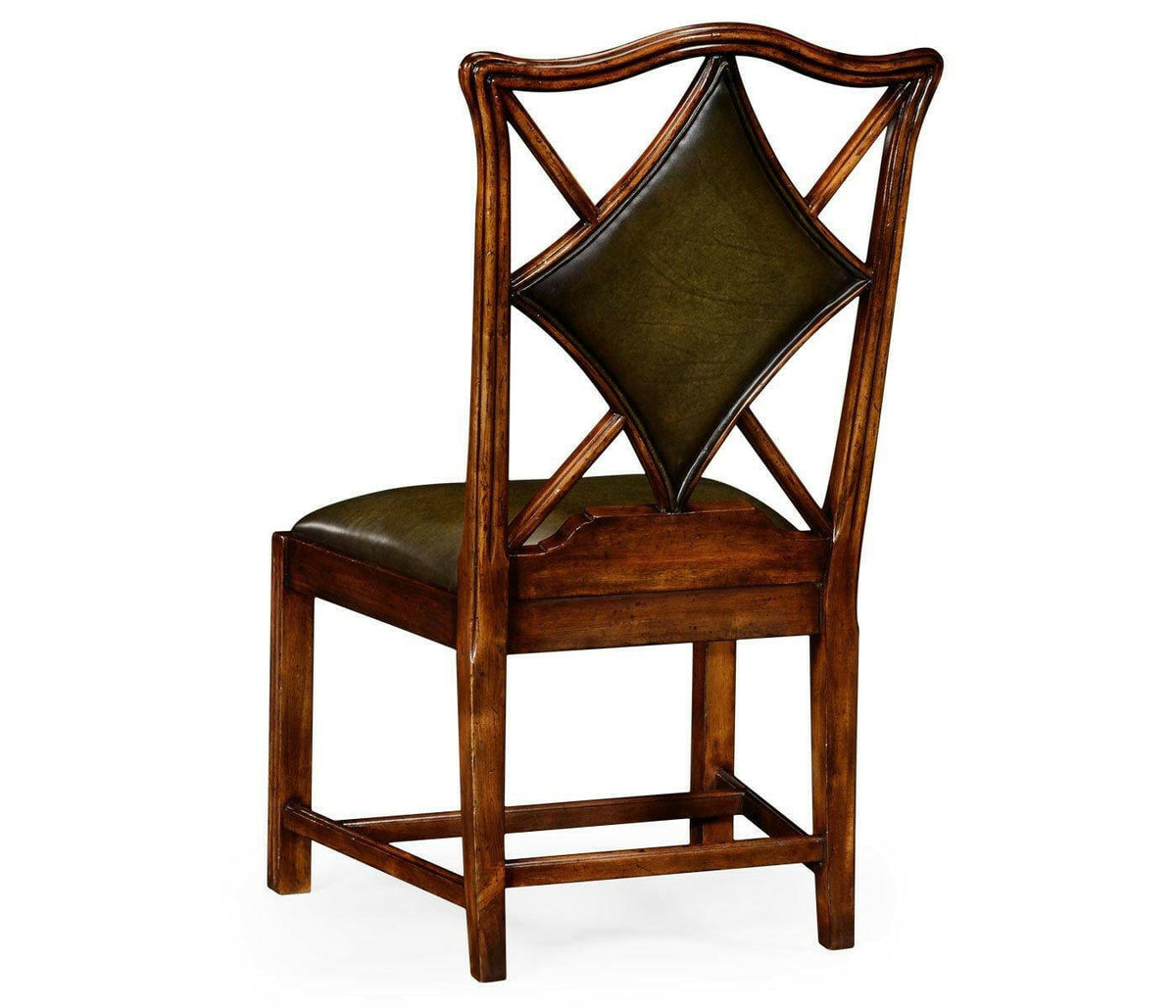 Jonathan Charles Chair Diamond Playing Card - English Green Leather.