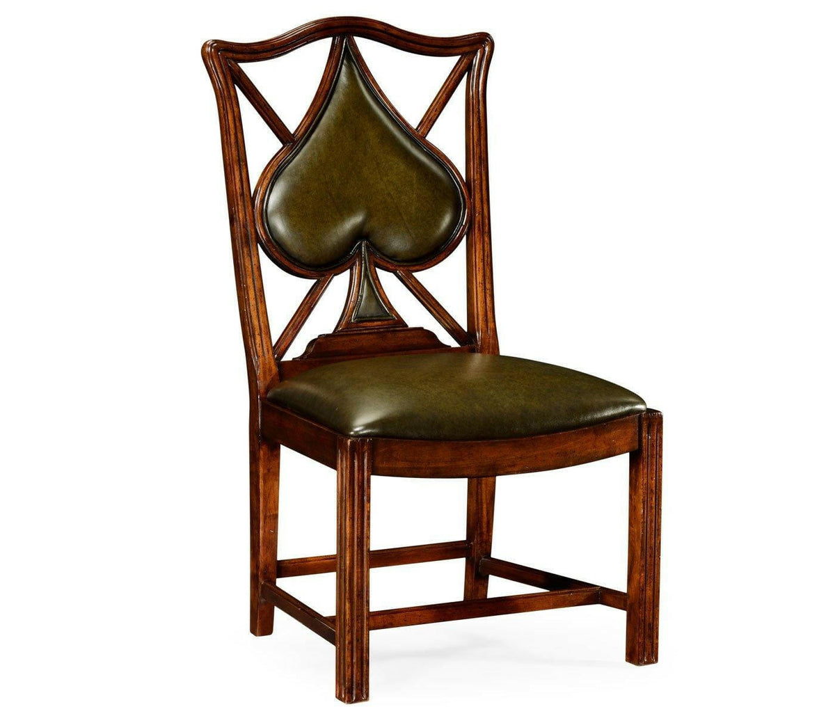 Jonathan Charles Chair Spade Playing Card - English Green Leather.