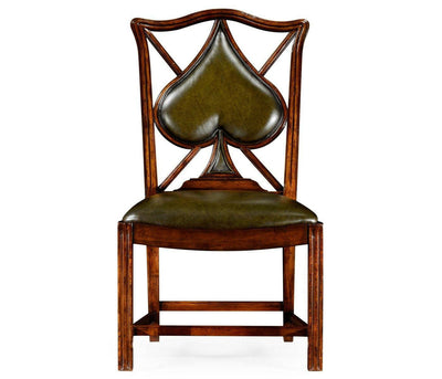 Jonathan Charles Living Jonathan Charles Chair Spade Playing Card - English Green Leather House of Isabella UK