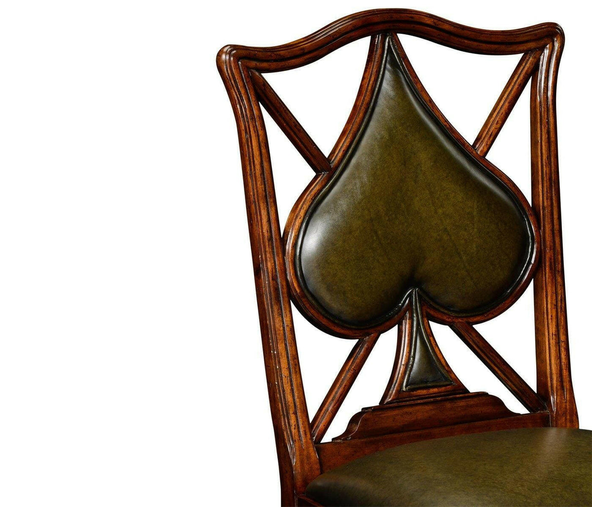 Jonathan Charles Chair Spade Playing Card - English Green Leather.