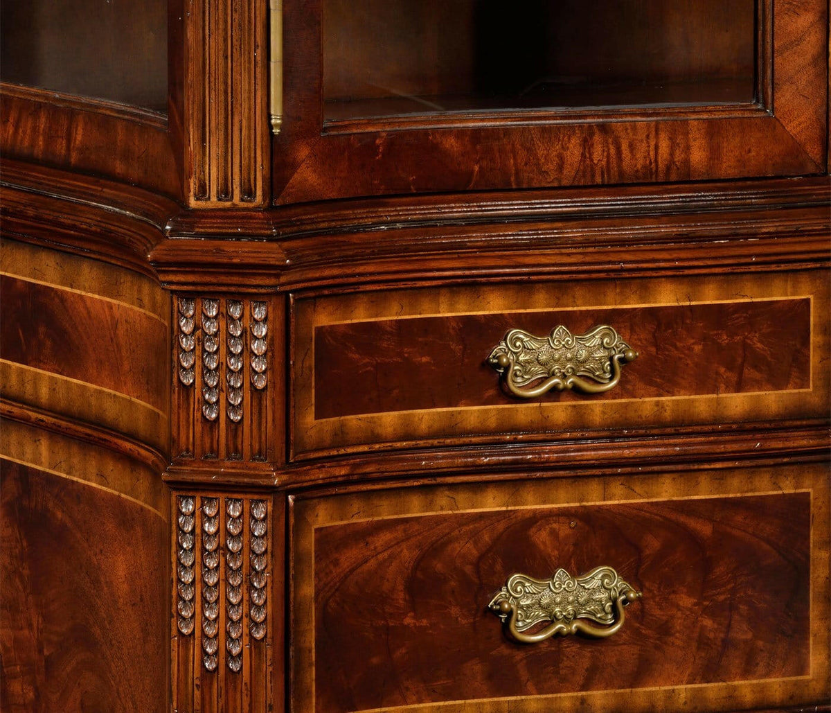 Jonathan Charles China Cabinet Architrave in Mahogany.