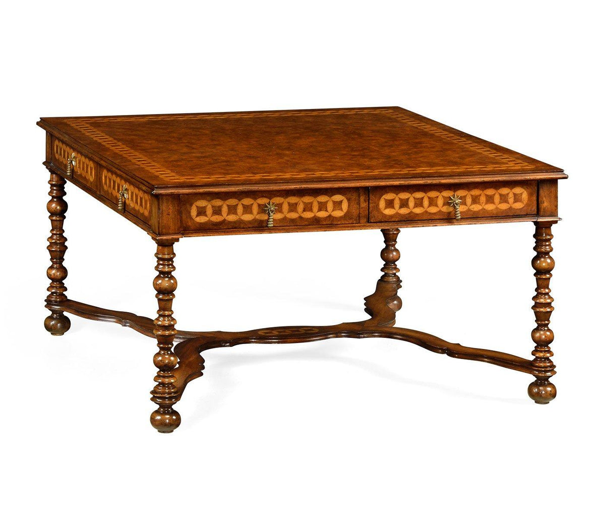 Jonathan Charles Circle Inlay Square Coffee Table.