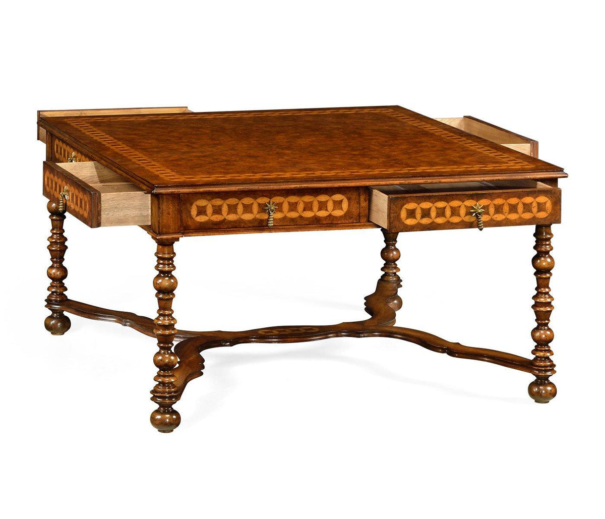 Jonathan Charles Circle Inlay Square Coffee Table.