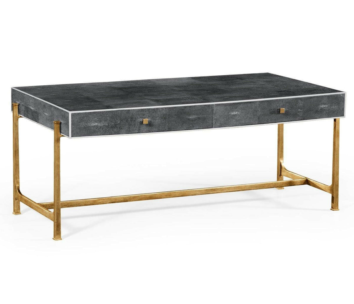 Jonathan Charles Coffee Table 1930s in Anthracite Shagreen - Gilded.