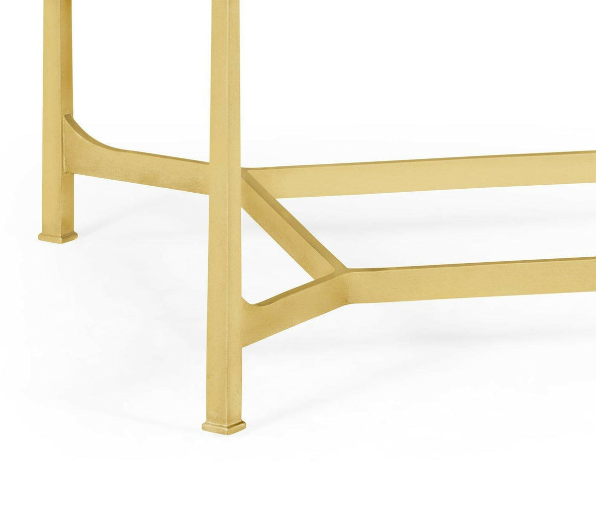 Jonathan Charles Coffee Table Contemporary with Brass Base - Blanco Marble.