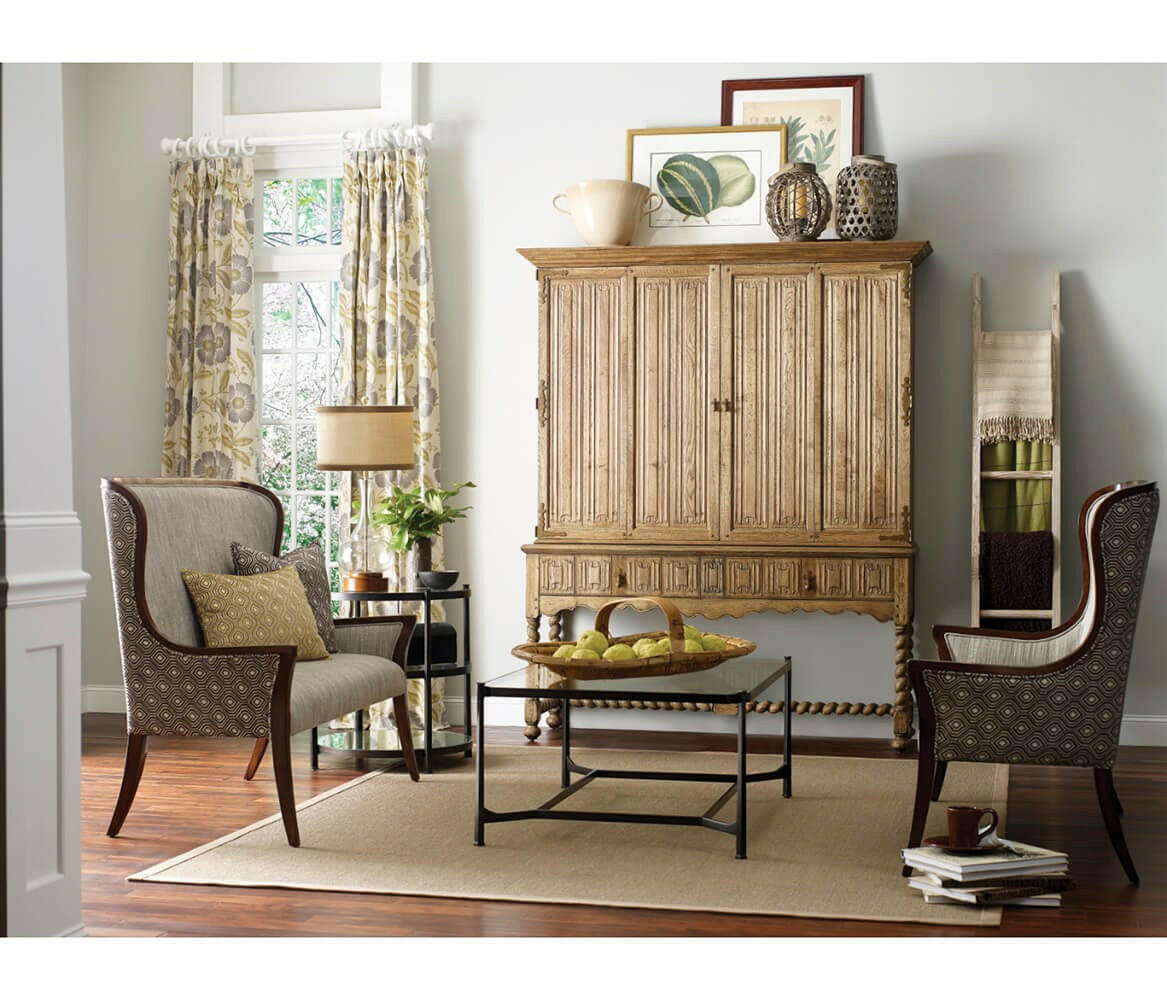 Jonathan Charles Coffee Table Contemporary with Glass Top - Bronze.