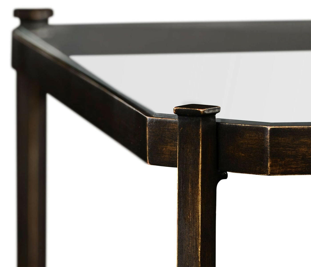 Jonathan Charles Coffee Table Contemporary with Glass Top - Bronze.