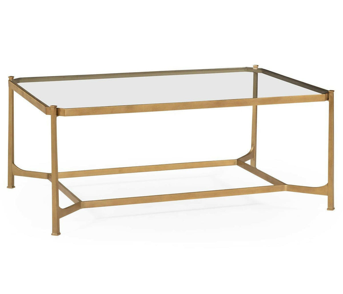 Jonathan Charles Coffee Table Contemporary with Glass Top - Gilded.